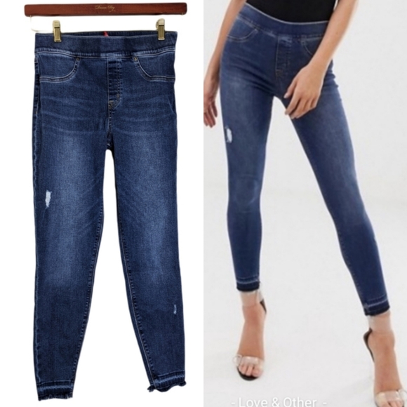 SPANX Denim - Spanx Raw Hem Tummy Control Skinny Denim Jeans